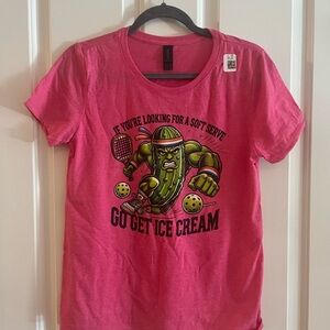 Gildan Pink T-Shirt with Fun Graphic